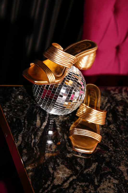 CHLOE GOLD HEELS