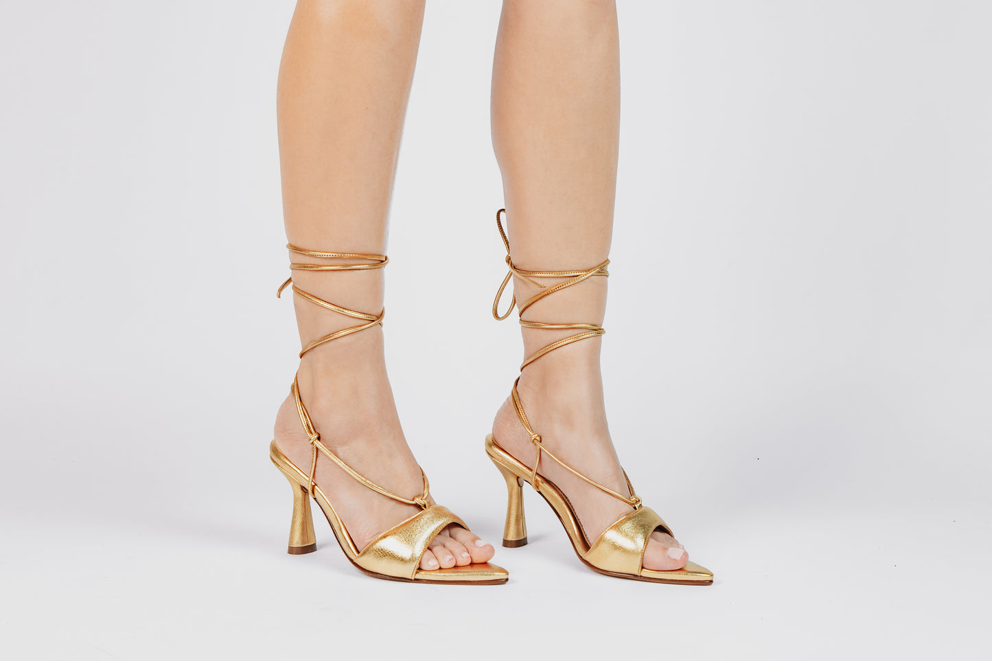 SABRINA GOLD HEELS